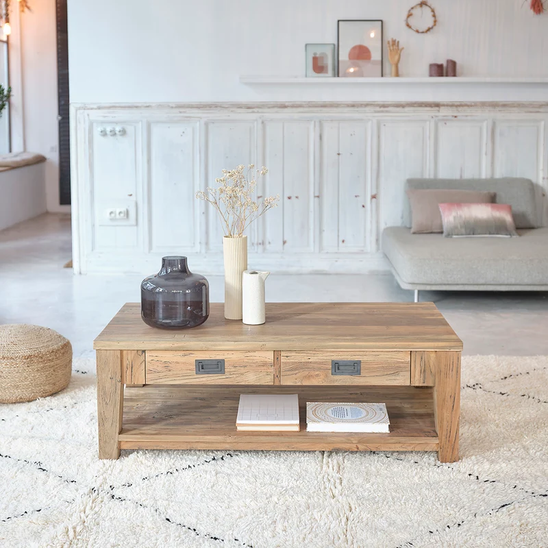 Tavolino in teak massello riciclato 120 cm