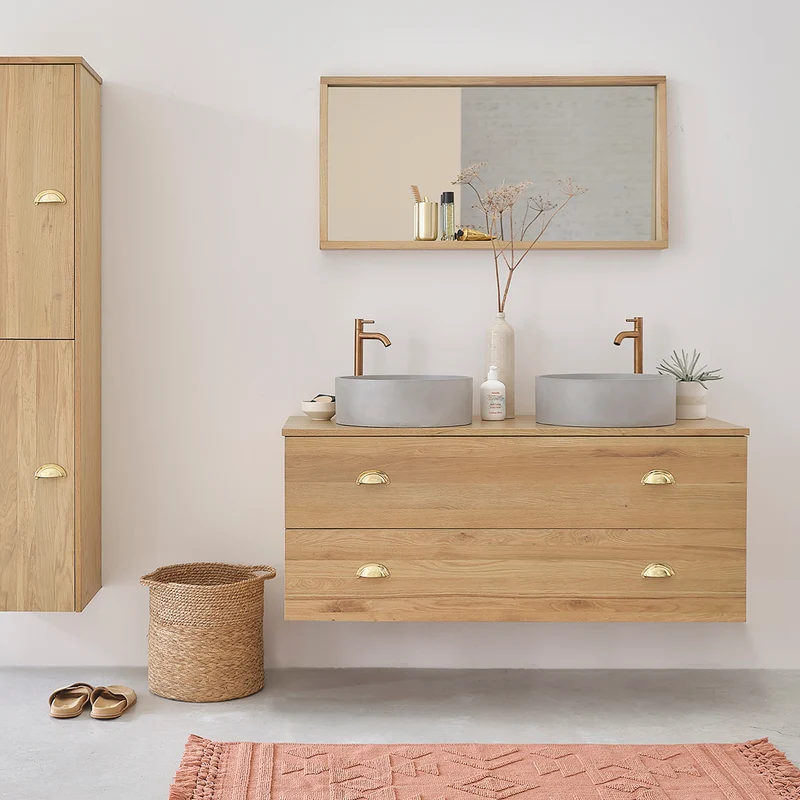 Mobile sottolavabo in rovere sospeso 120 cm
