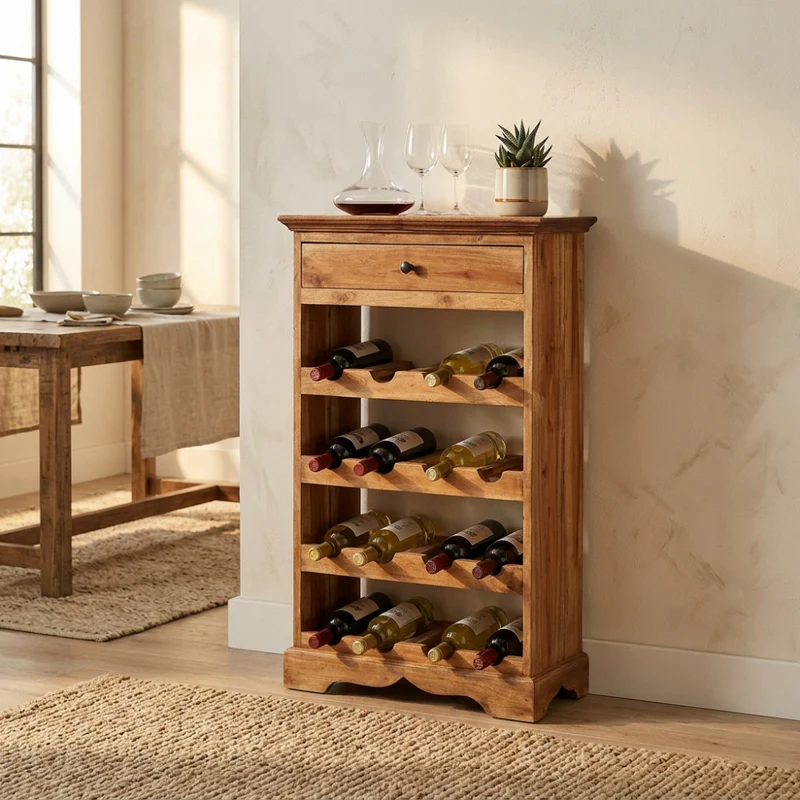 Cantinetta Abigail in Stile Arte Povera con Dettagli in Ferro