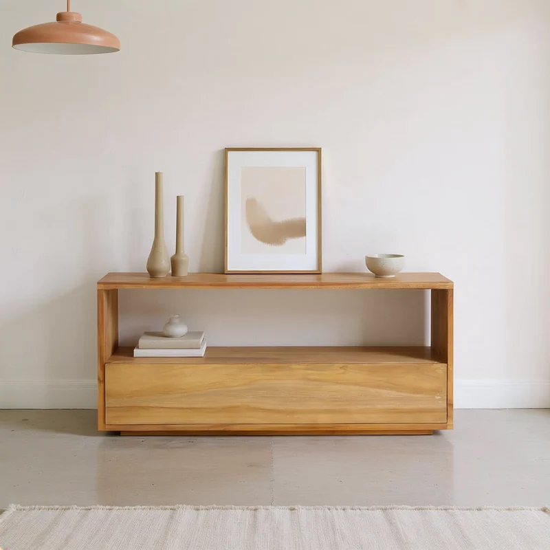 Mobile porta TV in teak massello 90 cm