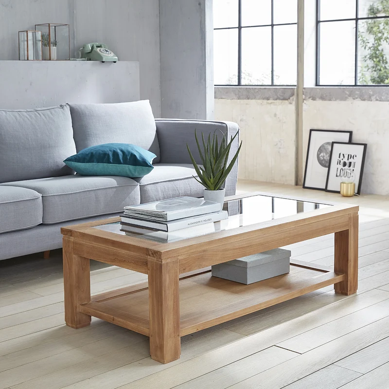 Tavolino in teak massello da 120 cm