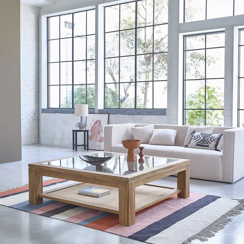 Tavolino in teak massello da 120 cm