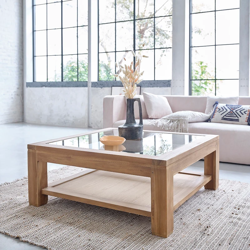 Tavolino in teak massello da 100 cm