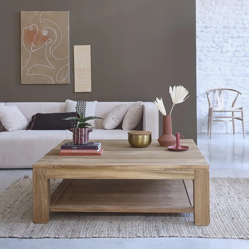 Tavolino in teak massello da 120 cm
