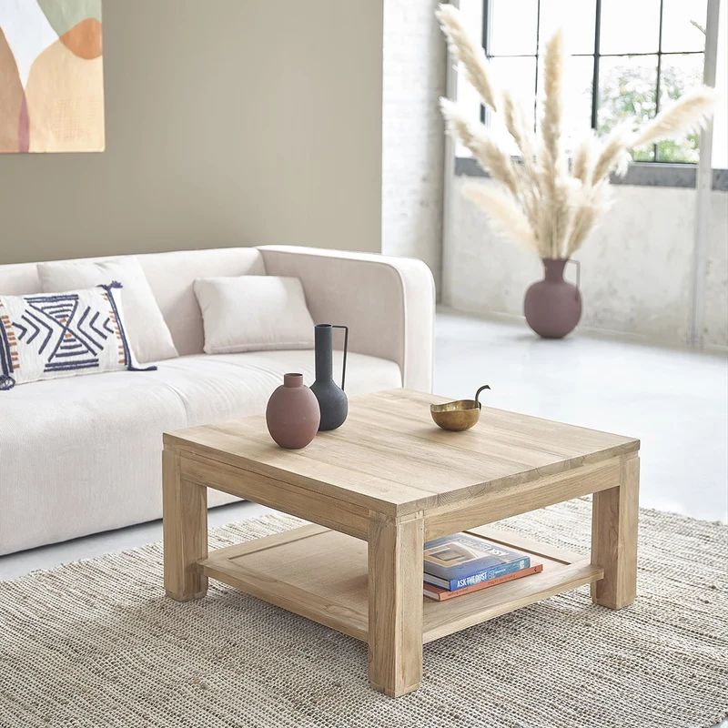 Tavolino in teak massello da 80 cm