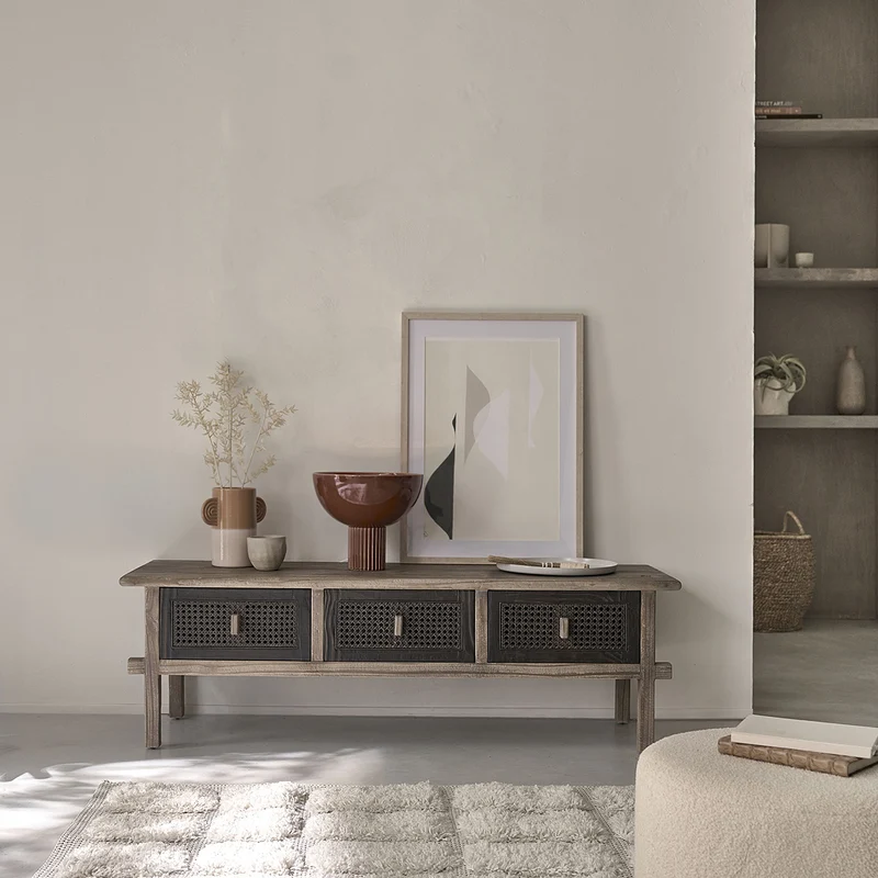 Mobile porta TV in legno massello riciclato da 145 cm