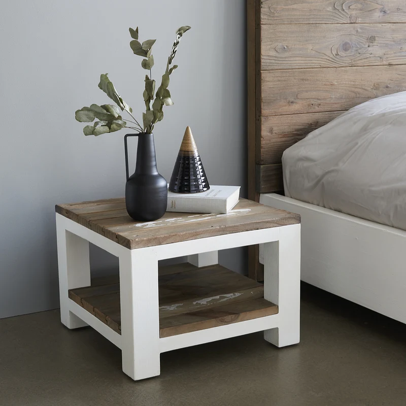 Comodino in legno massello riciclato 30 cm