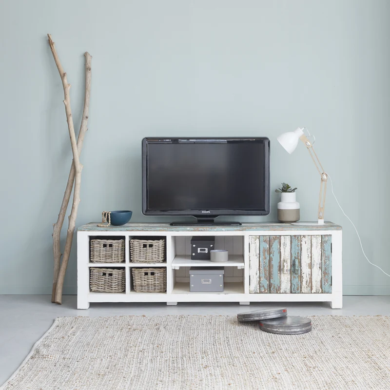 Mobile porta TV in legno massello riciclato 180 cm