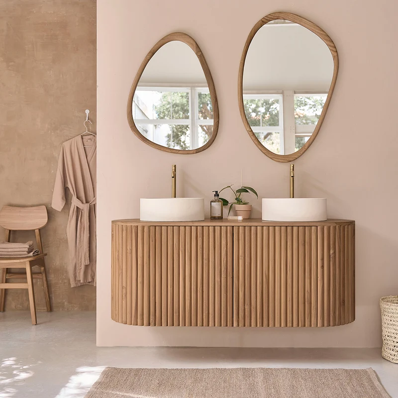 Mobile bagno in teak massello sospeso 140 cm