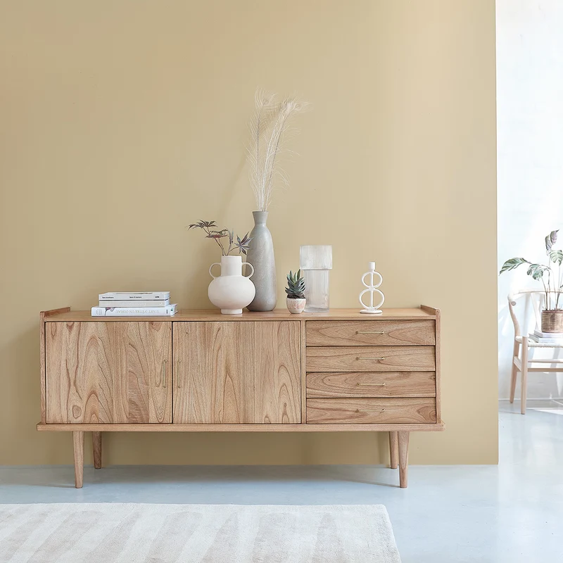 Cassettiera in mindi massello 175 cm
