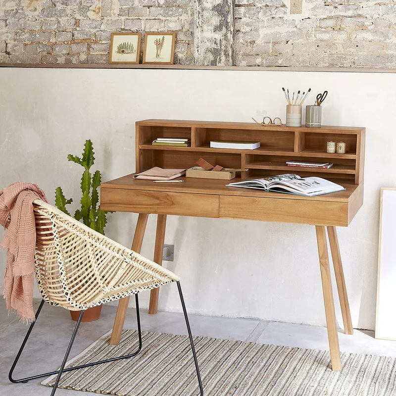 Scrivania in teak massello 110 cm