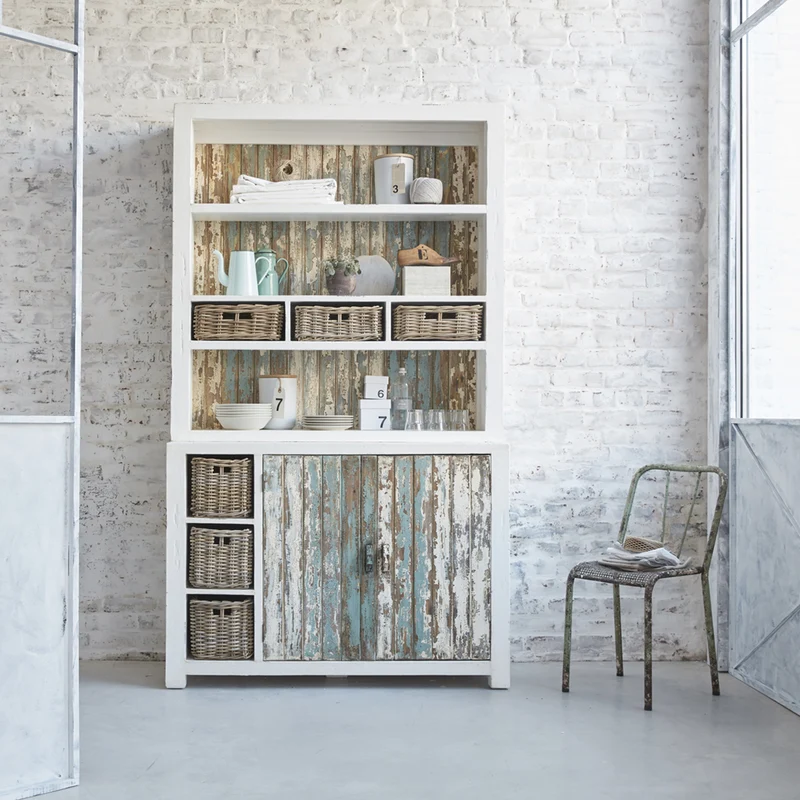 Libreria in legno massello riciclato 125 cm