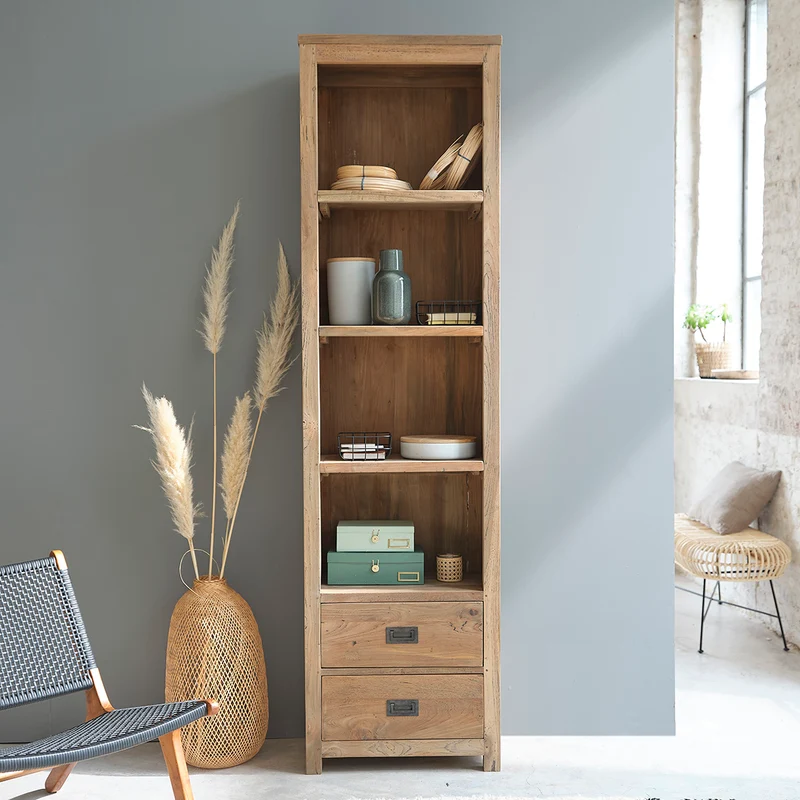 Libreria in teak massello riciclato 60 cm