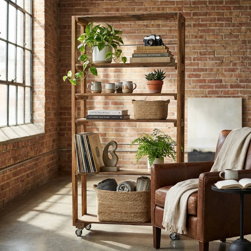 Libreria Gerald in Legno Riciclato e Metallo