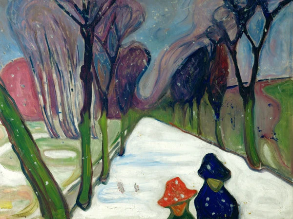 Viale nella neve