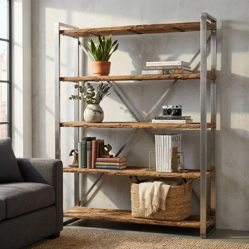 Libreria MOBILE ZEKE in Legno Riciclato