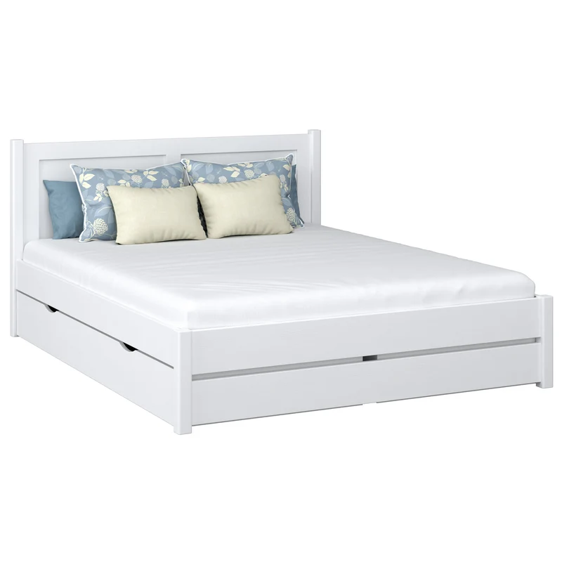 Letto matrimoniale in legno con cassetto N02 RAL/NCS