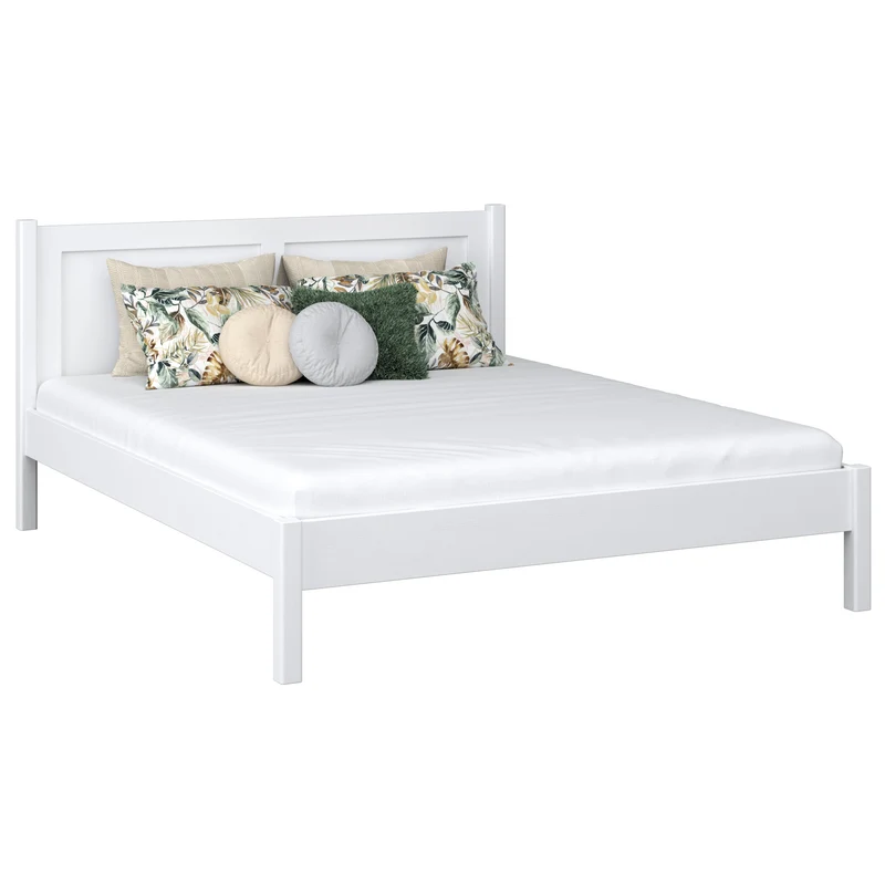 Letto matrimoniale in legno N02 bianco
