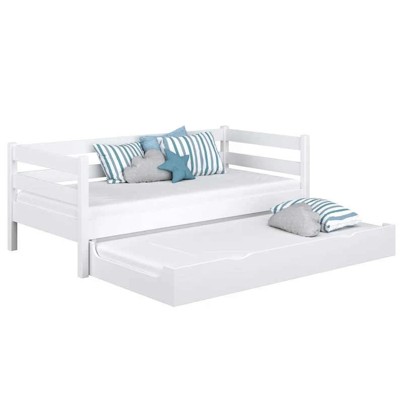 Letto divano in legno con cassetto per materasso N01 bianco