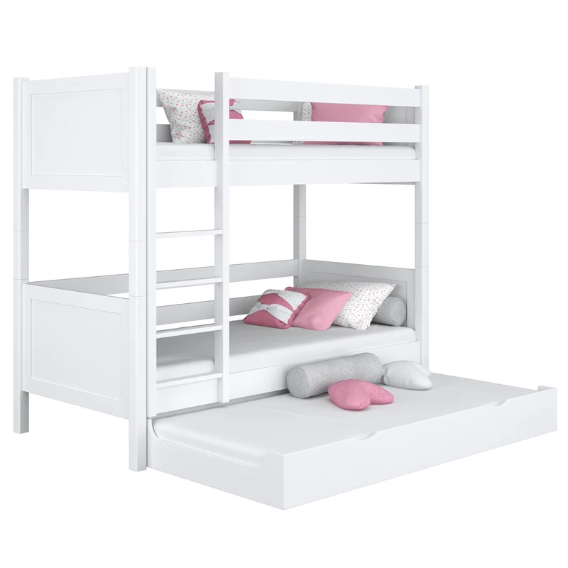Letto a castello in legno con cassetto per materasso N02 RAL/NCS