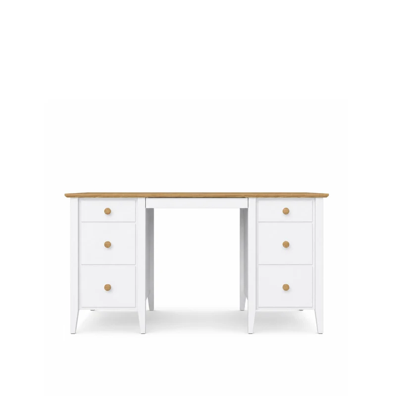 Scrivania in legno 6S Scandi bianco / rovere naturale