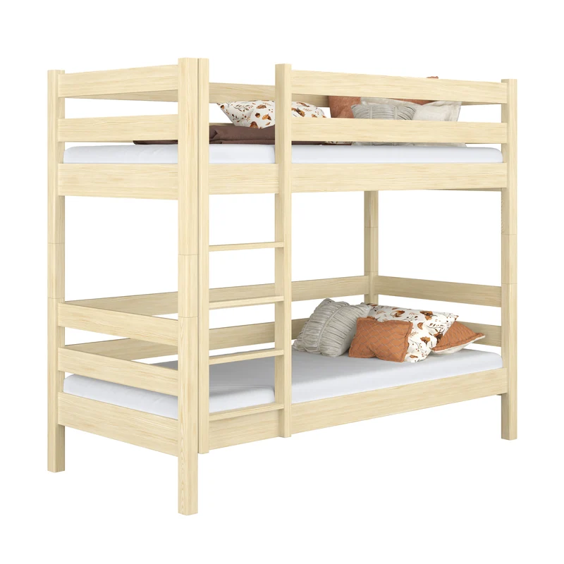 Letto a castello in legno N01 pino trasparente