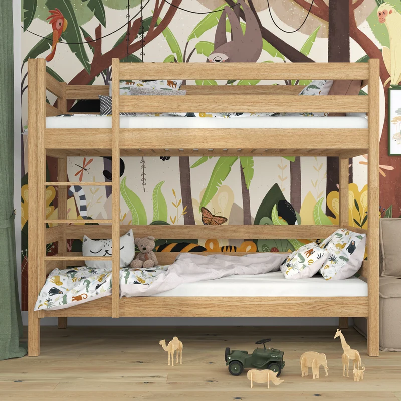 Letto a castello in rovere N01 rovere naturale