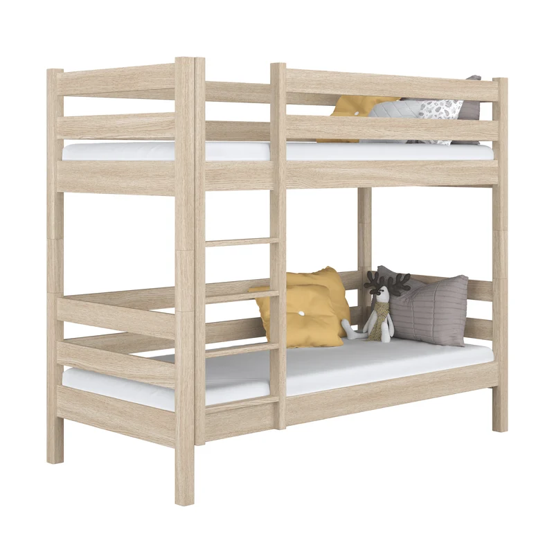 Letto a castello in rovere N01 rovere sbiancato