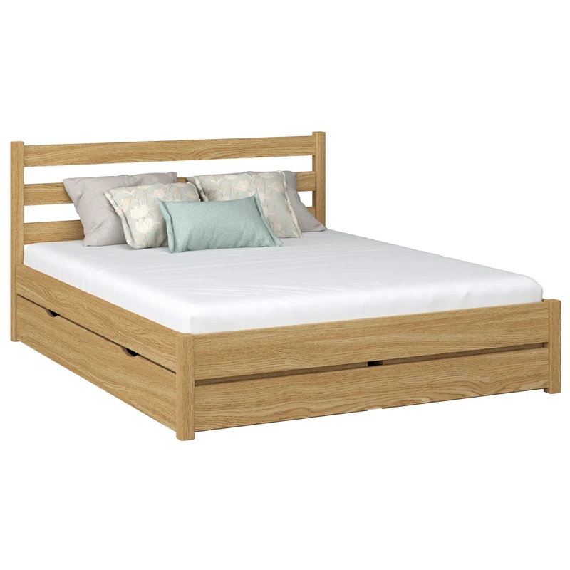 Letto matrimoniale in rovere con cassetto N01 rovere naturale