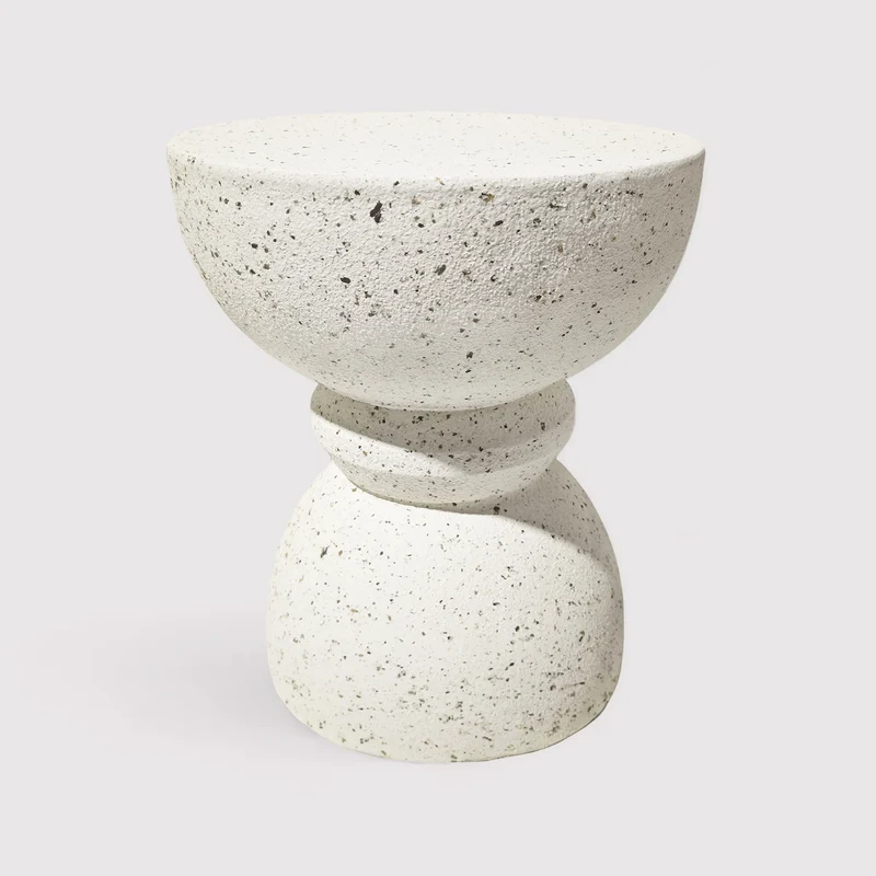 Travertine - Tavolino da salotto colore bianco e nero stile moderno