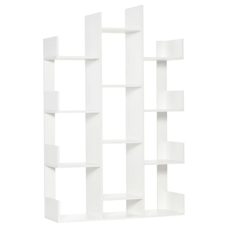 Easycomfort Mobile Libreria ad Albero con 13 Ripiani in Legno Truciolare, 96x30x150cm