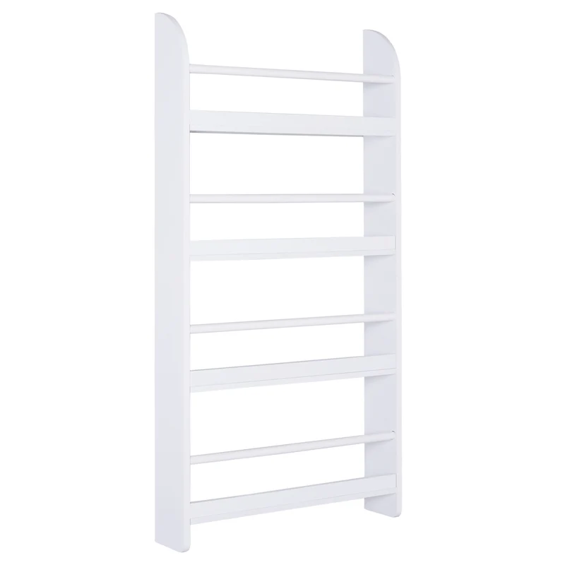 Easycomfort Libreria da Parete con 4 Ripiani in Legno Bianco Impermeabile, Carico Massimo 30kg (59cm x 12cm x 113cm)