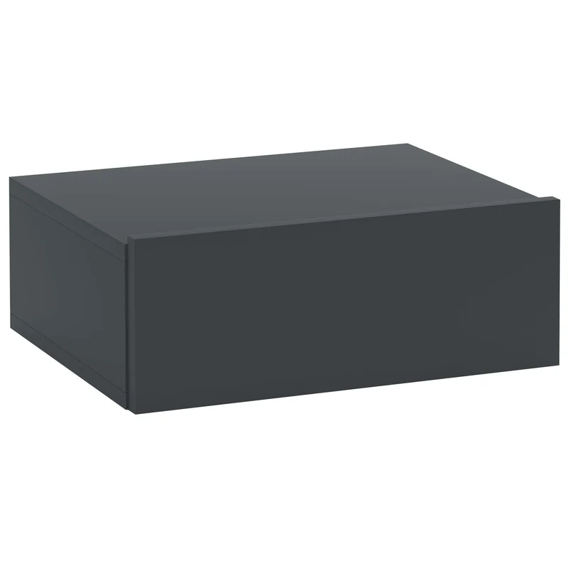 Comodino Sospeso Moderno 40x30x15 cm con Cassetto in Legno Nero