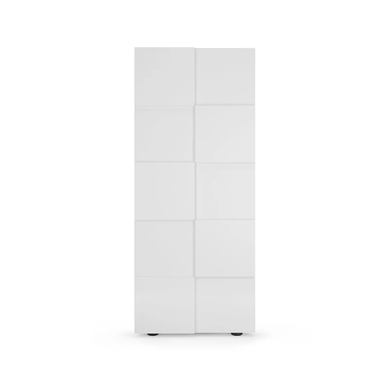 Armadio Guardaroba con Appendiabiti e Ripiani 78x31x186,5 cm Modello Dama Bianco Lucido