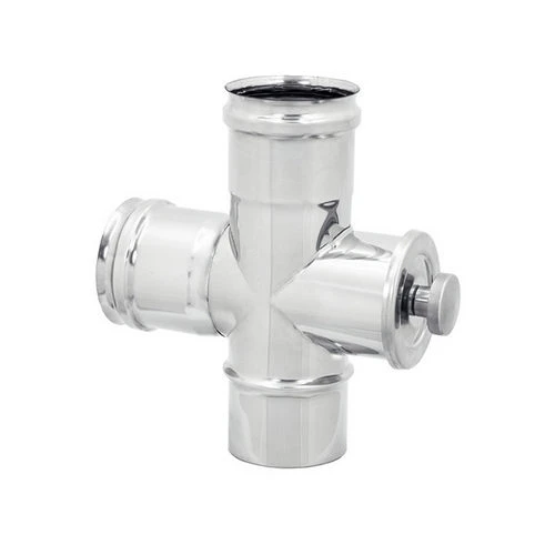 Raccordo a t 90 con ispezione inox 304 diam. 100