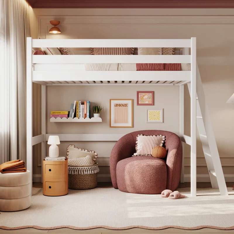 Letto a soppalco in legno N02 RAL/NCS