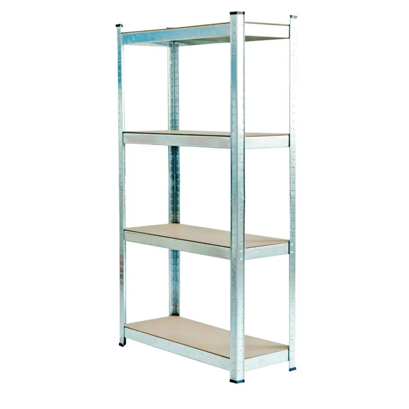 KOMBO - SCAFFALE 4 Ripiani in MDF ZINCATO, Misure 750x300x1500mm, Portata 100Kg, Spessore Telaio 0, 70mm, argento