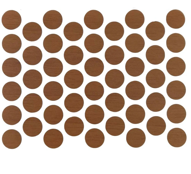 Tappi coprivite adesivi - Noce naturale Ø14