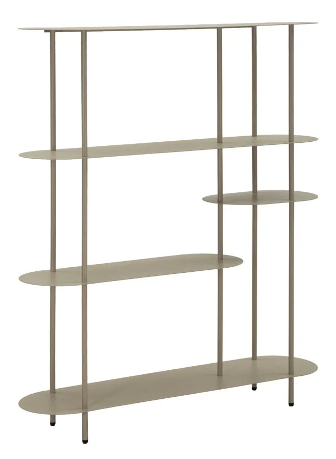 Libreria Saturno Tortora 118x31x139 cm in Metallo Grigio tortora