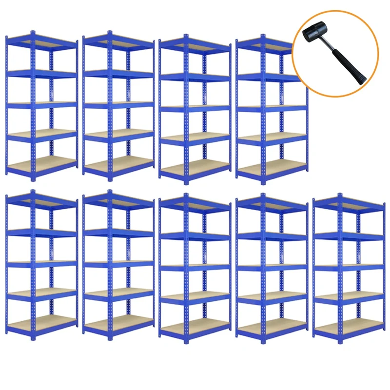 Scaffale da Garage ad Incastro T-Rax - Blu - 90cm x 45cm - 9 Pezzi