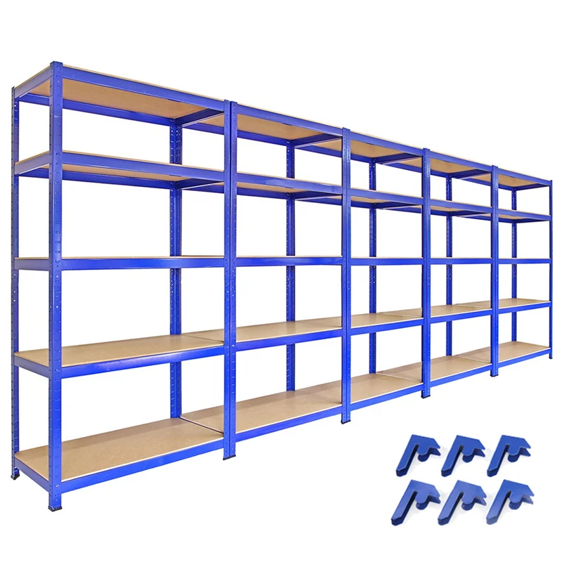 Scaffale da Garage ad Incastro T-Rax - Blu - 90cm x 45cm - 5 Pezzi con Connettori