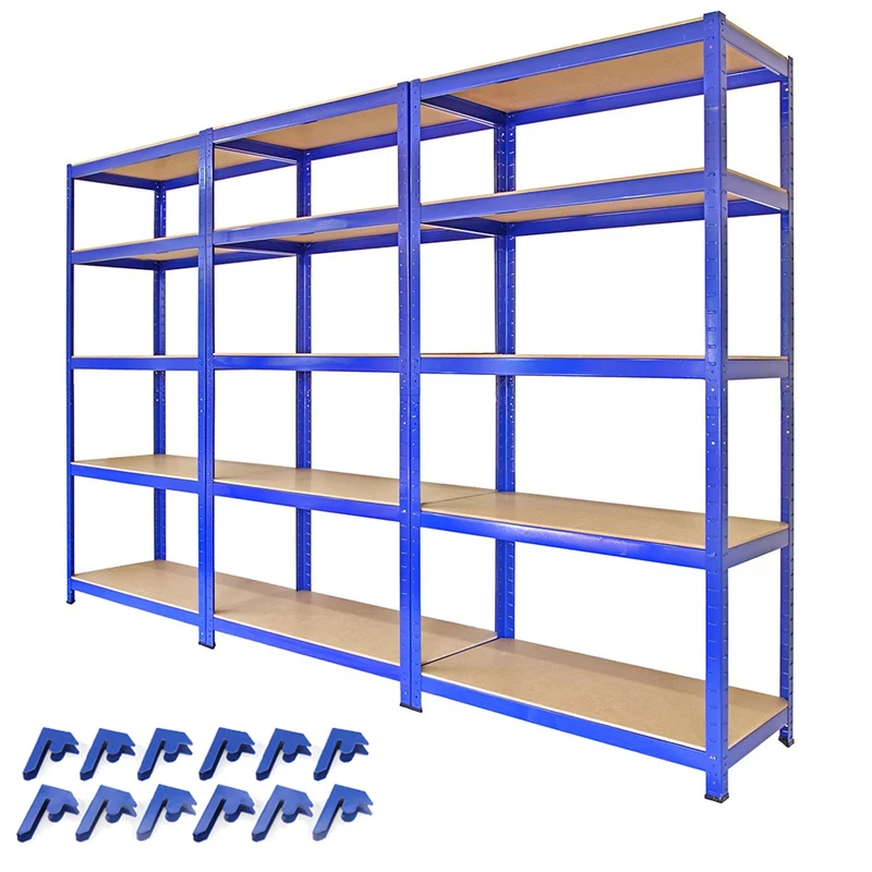 Scaffale da Garage ad Incastro T-Rax - Blu - 90cm x 45cm - 3 Pezzi con Connettori