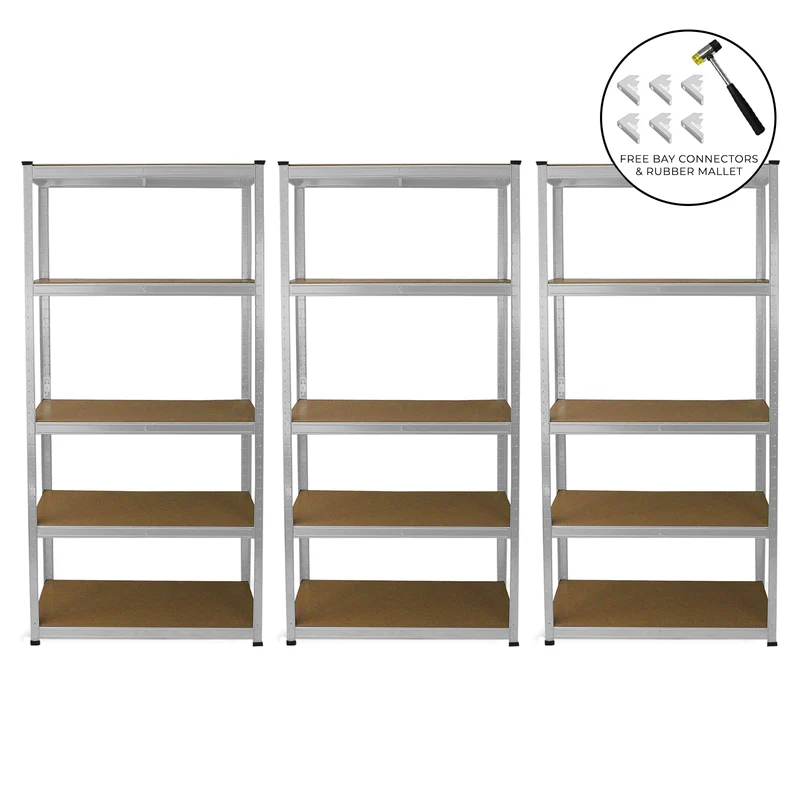 Scaffale da Garage Galvanizzato ad Incastro E-Rax - 90cm x 40cm - 3 Pezzi