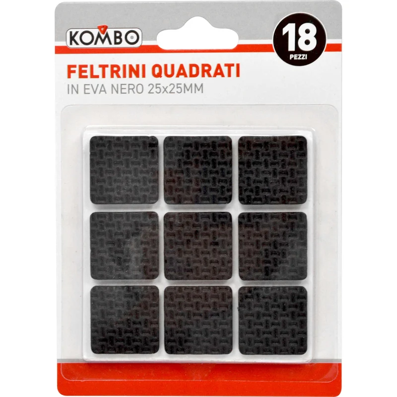 SET 18 PZ FELTRINI QUADRATI IN EVA MARRONE 25X25mm