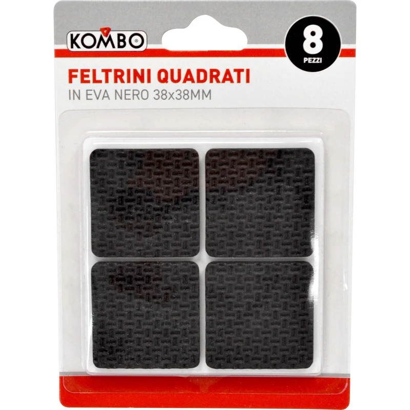 Set 8 pz feltrini quadrati in eva misure 3colorre nero