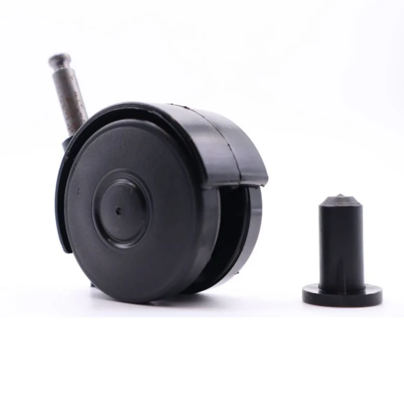 Ruota Piroettante per Mobili in Plastica con Perno 8mm e Bussola - Ø55mm