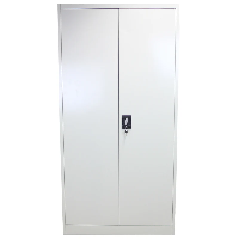 Armadietto Grigio Chiaro Alto 180cm in Acciaio per Casa e Ufficio con 4 Ripiani