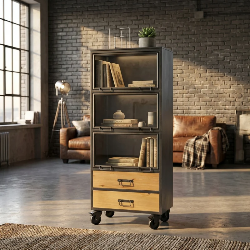 Vetrina Denys in Metallo e Legno