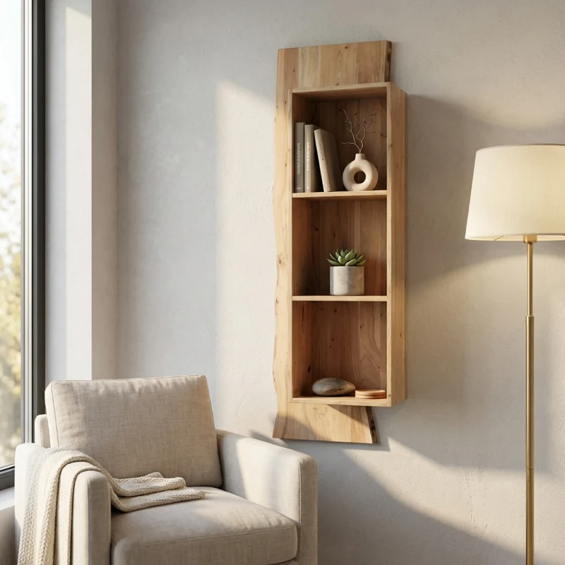 Mensola da Parete Amilia in Puro Legno di Acacia