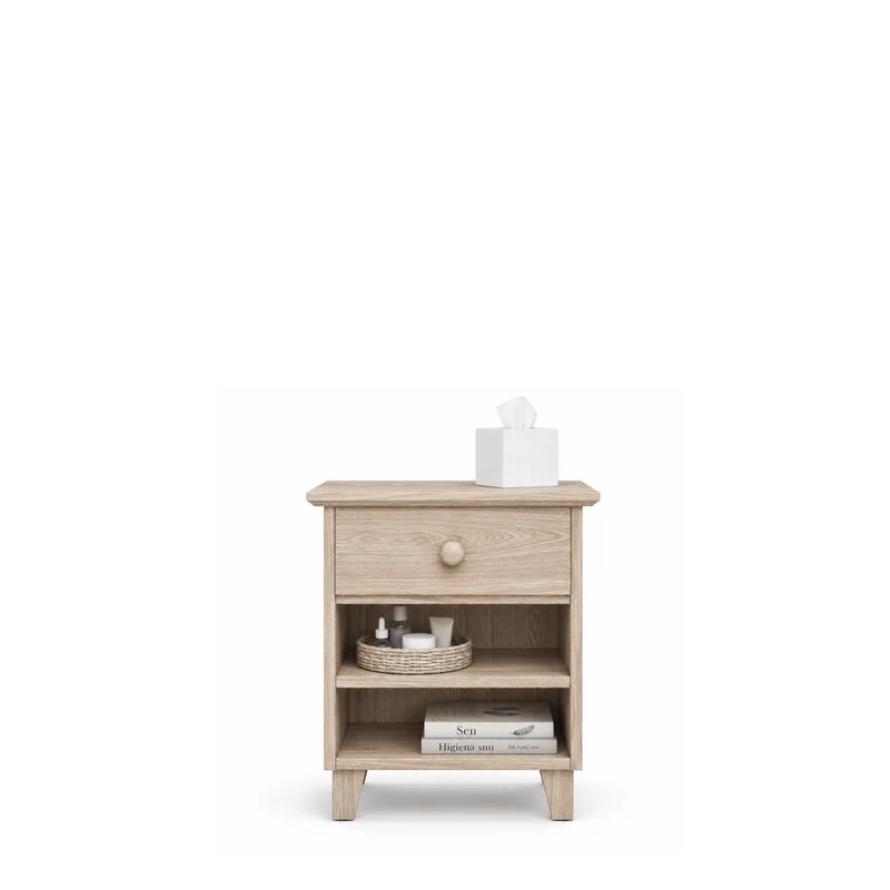 Comodino in rovere 1C N02 Scandi rovere sbiancato